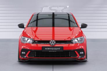 CSR Frontspoiler | Cup-Spoilerlippe mit ABE für VW Polo 6 2G (Typ AW) GTI / R-Line CSL622-S strukturiert schwarz matt (keine Lackierung erforderlich)