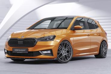CSR Frontspoiler | Cup-Spoilerlippe mit ABE für Skoda Fabia 4 CSL630-G Glossy schwarz Hochglanz (keine Lackierung erforderlich)