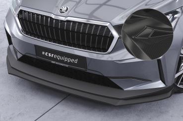 CSR Frontspoiler | Cup-Spoilerlippe mit ABE für Skoda Enyaq iV CSL647-C Carbon Look Hochglanz (keine Lackierung erforderlich)