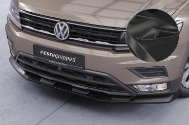 CSR Frontspoiler | Cup-Spoilerlippe mit ABE für VW Tiguan 2 (Typ AD) Basis CSL658-C Carbon Look Hochglanz (keine Lackierung erforderlich)