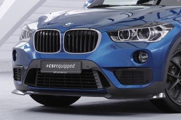 CSR Frontspoiler | Cup-Spoilerlippe mit ABE für BMW X1 (F48) CSL659-G Glossy schwarz Hochglanz (keine Lackierung erforderlich)