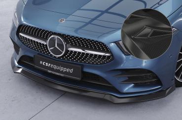 CSR Frontspoiler | Cup-Spoilerlippe mit ABE für Mercedes-Benz A-Klasse 177 A35 AMG/AMG-Line CSL664-C Carbon Look Hochglanz (keine Lackierung erforderlich)