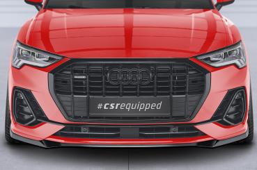 CSR Frontspoiler | Cup-Spoilerlippe mit ABE für Audi Q3 (F3) S-Line CSL665-C Carbon Look Hochglanz (keine Lackierung erforderlich)