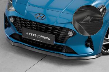 CSR Frontspoiler | Cup-Spoilerlippe mit ABE für Hyundai I10 (3. Gen) CSL687-C Carbon Look Hochglanz (keine Lackierung erforderlich)