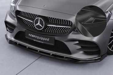CSR Frontspoiler | Cup-Spoilerlippe mit ABE für Mercedes-Benz C-Klasse W205 AMG-Line CSL696-C Carbon Look Hochglanz (keine Lackierung erforderlich)
