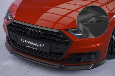 CSR Frontspoiler | Cup-Spoilerlippe mit ABE für Audi A8 (D5) CSL705-C Carbon Look Hochglanz (keine Lackierung erforderlich)