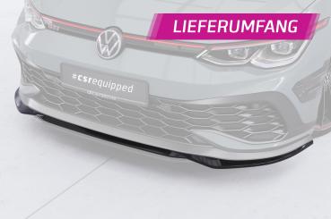 CSR Frontspoiler | Cup-Spoilerlippe mit ABE für VW Golf 8 (Typ CD) GTI Clubsport CSL711-S strukturiert schwarz matt (keine Lackierung erforderlich)