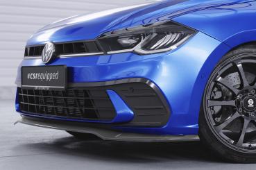 CSR Frontspoiler | Cup-Spoilerlippe mit ABE für VW Polo 6 2G (Typ AW) CSL735-C Carbon Look Hochglanz (keine Lackierung erforderlich)
