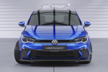 CSR Frontspoiler | Cup-Spoilerlippe mit ABE für VW Polo 6 2G (Typ AW) CSL735-C Carbon Look Hochglanz (keine Lackierung erforderlich)