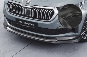 CSR Frontspoiler | Cup-Spoilerlippe mit ABE für Skoda Kodiaq CSL759-C Carbon Look Hochglanz (keine Lackierung erforderlich)