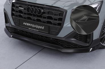 CSR Frontspoiler | Cup-Spoilerlippe mit ABE für Audi Q2 (Typ GA) S-Line CSL771-C Carbon Look Hochglanz (keine Lackierung erforderlich)
