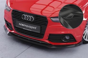 CSR Frontspoiler | Cup-Spoilerlippe mit ABE für Audi A1 (8X) S-Line CSL773-C Carbon Look Hochglanz (keine Lackierung erforderlich)