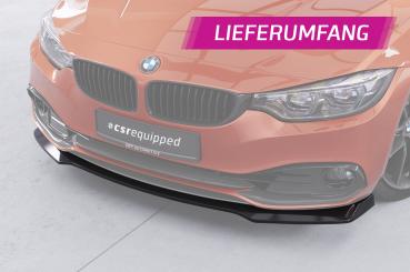 CSR Frontspoiler | Cup-Spoilerlippe mit ABE für BMW 4er F36 Gran Coupe CSL781-C Carbon Look Hochglanz (keine Lackierung erforderlich)