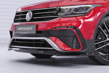 CSR Frontspoiler | Cup-Spoilerlippe mit ABE für VW Tiguan 2 (Typ AD) Allspace CSL793-C Carbon Look Hochglanz (keine Lackierung erforderlich)