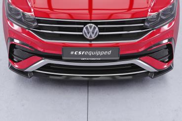 CSR Frontspoiler | Cup-Spoilerlippe mit ABE für VW Tiguan 2 (Typ AD) Allspace CSL793-C Carbon Look Hochglanz (keine Lackierung erforderlich)