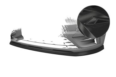 CSR Frontspoiler | Cup-Spoilerlippe mit ABE für Renault Trafic III CSL797-C Carbon Look Hochglanz (keine Lackierung erforderlich)