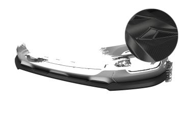 CSR Frontspoiler | Cup-Spoilerlippe mit ABE für Renault Captur 1  CSL802-C Carbon Look Hochglanz (keine Lackierung erforderlich)