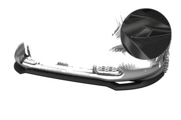 CSR Frontspoiler | Cup-Spoilerlippe mit ABE für Ford Transit Custom / Tourneo Custom Sport CSL803-C Carbon Look Hochglanz (keine Lackierung erforderlich)