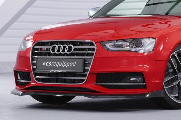 CSR Frontspoiler | Cup-Spoilerlippe mit ABE für Audi A4 / S4 B8 (Typ 8K) CSL825-C Carbon Look Hochglanz (keine Lackierung erforderlich)