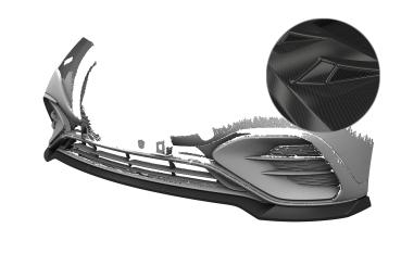 CSR Frontspoiler | Cup-Spoilerlippe mit ABE für Mercedes-Benz EQE V295 AMG / AMG-Line CSL828-C Carbon Look Hochglanz (keine Lackierung erforderlich)