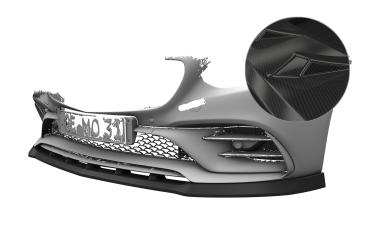 CSR Frontspoiler | Cup-Spoilerlippe mit ABE für Mercedes-Benz SLC R172 43 AMG CSL833-C Carbon Look Hochglanz (keine Lackierung erforderlich)