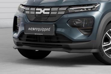 CSR Frontspoiler | Cup-Spoilerlippe mit ABE für Dacia Spring Electric CSL843-C Carbon Look Hochglanz (keine Lackierung erforderlich)