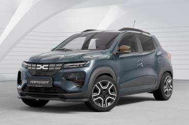 CSR Frontspoiler | Cup-Spoilerlippe mit ABE für Dacia Spring Electric CSL843-C Carbon Look Hochglanz (keine Lackierung erforderlich)