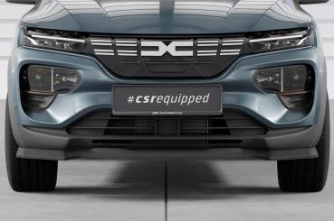 CSR Frontspoiler | Cup-Spoilerlippe mit ABE für Dacia Spring Electric CSL843-C Carbon Look Hochglanz (keine Lackierung erforderlich)