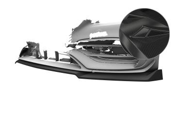 CSR Frontspoiler | Cup-Spoilerlippe mit ABE für Mercedes Benz A-Klasse W176 A45 AMG CSL846-C Carbon Look Hochglanz (keine Lackierung erforderlich)
