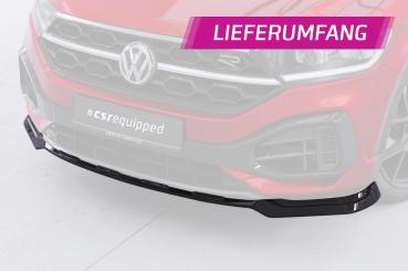 CSR Frontspoiler | Cup-Spoilerlippe mit ABE für VW T-Roc (A1) R-Line CSL851-G Glossy schwarz Hochglanz (keine Lackierung erforderlich)