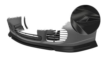 CSR Frontspoiler | Cup-Spoilerlippe mit ABE für Porsche 911/996 CSL852-G Glossy schwarz Hochglanz (keine Lackierung erforderlich)