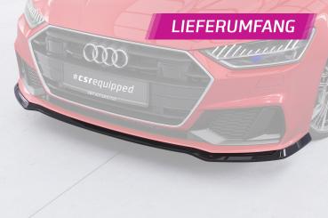 CSR Frontspoiler | Cup-Spoilerlippe mit ABE für Audi A7 / S7 C8 (Typ 4K/F2) CSL868-G Glossy schwarz Hochglanz (keine Lackierung erforderlich)