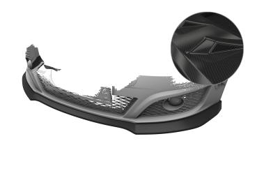 CSR Frontspoiler | Cup-Spoilerlippe mit ABE für Seat Leon 2 (Typ 1P) CSL876-C Carbon Look Hochglanz (keine Lackierung erforderlich)