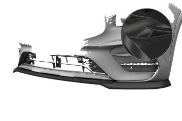 CSR Frontspoiler | Cup-Spoilerlippe mit ABE für Mercedes Benz GLB X247 CSL884-C Carbon Look Hochglanz (keine Lackierung erforderlich)