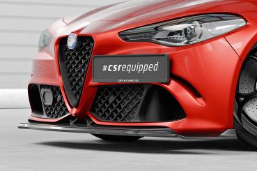 CSR Frontspoiler | Cup-Spoilerlippe mit ABE für Alfa Romeo Giulia Quadrifoglio CSL902-G Glossy schwarz Hochglanz (keine Lackierung erforderlich)