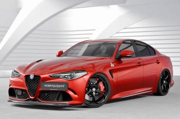 CSR Frontspoiler | Cup-Spoilerlippe mit ABE für Alfa Romeo Giulia Quadrifoglio CSL902-G Glossy schwarz Hochglanz (keine Lackierung erforderlich)