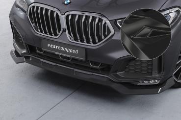 CSR Frontspoiler | Cup-Spoilerlippe mit ABE für BMW X6 (G06) Basis CSL909-G Glossy schwarz Hochglanz (keine Lackierung erforderlich)