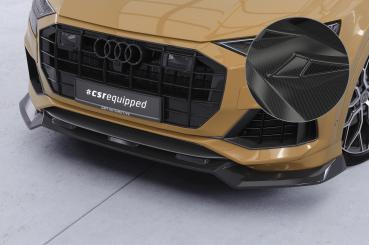 CSR Frontspoiler | Cup-Spoilerlippe mit ABE für Audi Q8 4M CSL931-C Carbon Look Hochglanz (keine Lackierung erforderlich)