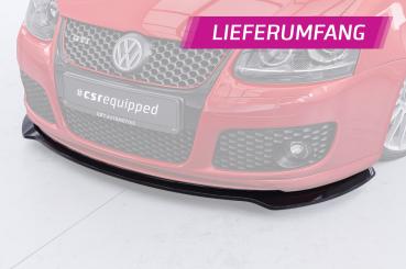 CSR Frontspoiler | Cup-Spoilerlippe mit ABE für VW Golf 5 (Typ 1K) GTI Edition 30/Pirelli CSL967-G Glossy schwarz Hochglanz (keine Lackierung erforderlich)
