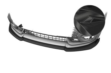 CSR Frontspoiler | Cup-Spoilerlippe mit ABE für Mini Clubman (F54) JCW CSL970-C Carbon Look Hochglanz (keine Lackierung erforderlich)