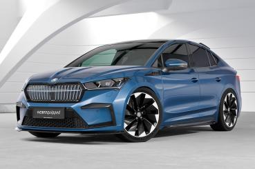 CSR Frontspoiler | Cup-Spoilerlippe mit ABE für Skoda Enyaq CSL971-G Glossy schwarz Hochglanz (keine Lackierung erforderlich)