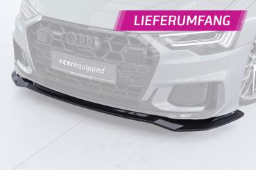 CSR Frontspoiler | Cup-Spoilerlippe mit ABE für Audi A6 / S6 C8 (Typ 4A) CSL976-G Glossy schwarz Hochglanz (keine Lackierung erforderlich)