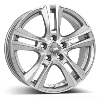 DBV Alufelge Andorra II hyper silber 8x19 ET40 5x114.3 Nabe 71.6 KBA 53978