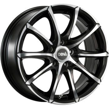 DBV Alufelge Tropez schwarz glänzend, front poliert 6.5x16 ET44 5x108 Nabe 74.1 KBA 49159