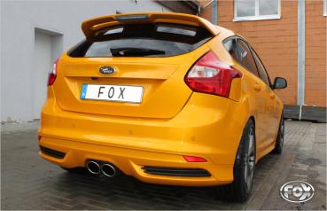 Fox passend für Ford Focus III ST Fließheck Diesel Endschalldämpfer quer Ausgang mittig inkl. Verbindungsrohr - 2x115x85 Typ 32 mittig FO032085-348