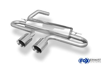 Fox passend für Ford Focus III ST Fließheck Diesel Endschalldämpfer quer Ausgang mittig inkl. Verbindungsrohr - 2x115x85 Typ 32 mittig FO032085-348