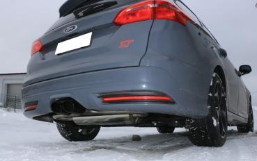 Fox passend für Ford Focus III ST Turnier Endschalldämpfer quer Ausgang mittig - 2x115x85 Typ 32 mittig schwarz beschichtet FO032055-348s
