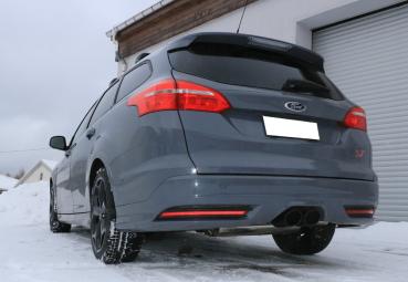 Fox passend für Ford Focus III ST Turnier Diesel Endschalldämpfer quer Ausgang mittig - 2x115x85 Typ 32 mittig schwarz beschichtet FO032075-348s
