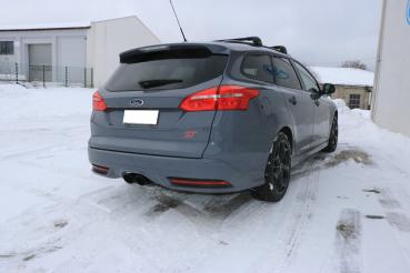 Fox passend für Ford Focus III ST Turnier Diesel Endschalldämpfer quer Ausgang mittig - 2x115x85 Typ 32 mittig schwarz beschichtet FO032075-348s