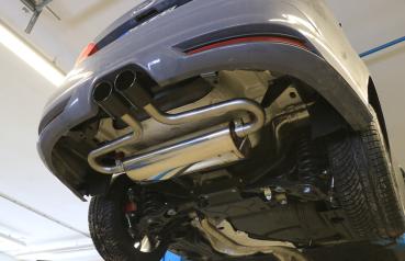 Fox passend für Ford Focus III ST Turnier Diesel Endschalldämpfer quer Ausgang mittig - 2x115x85 Typ 32 mittig schwarz beschichtet FO032075-348s